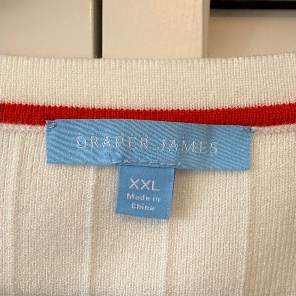 Draper James White Tank with Red Accents - Picture 2 of 6